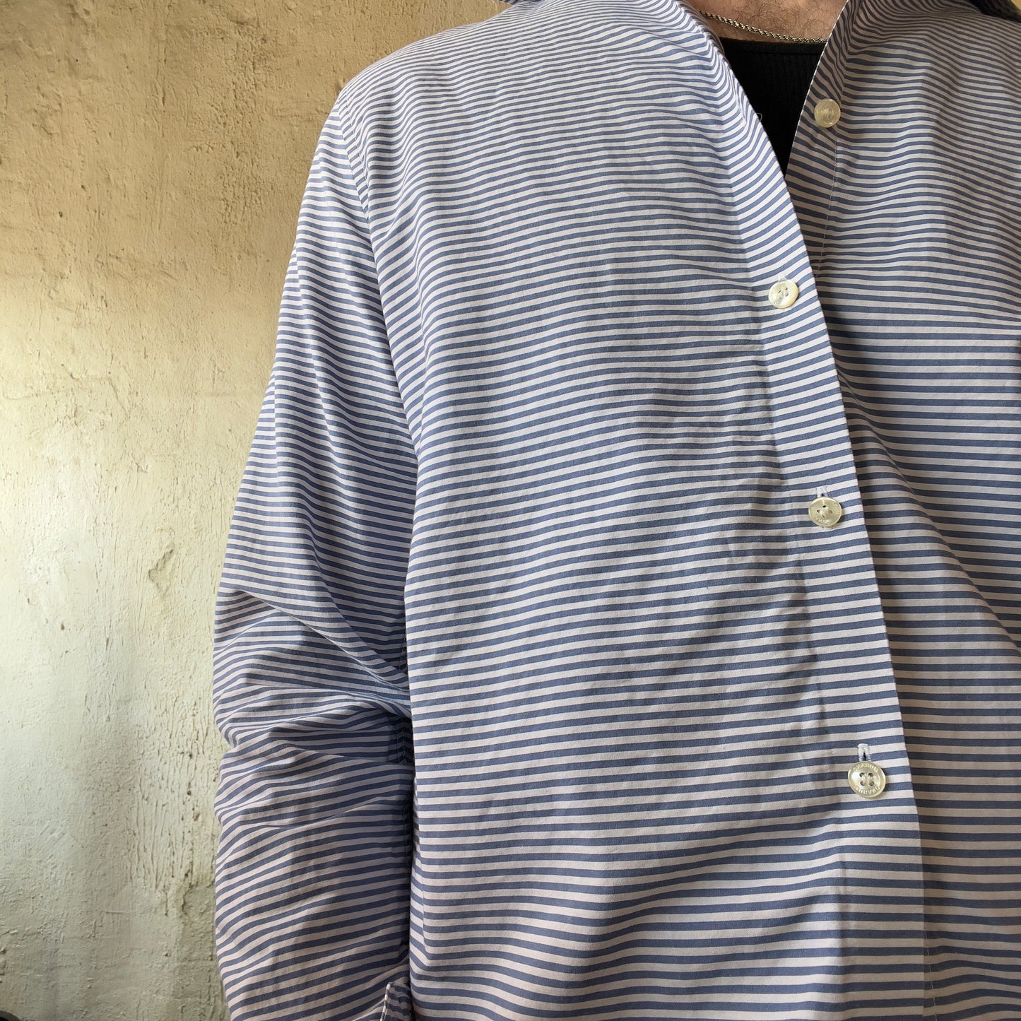 Murano Blue and White Striped Shirt