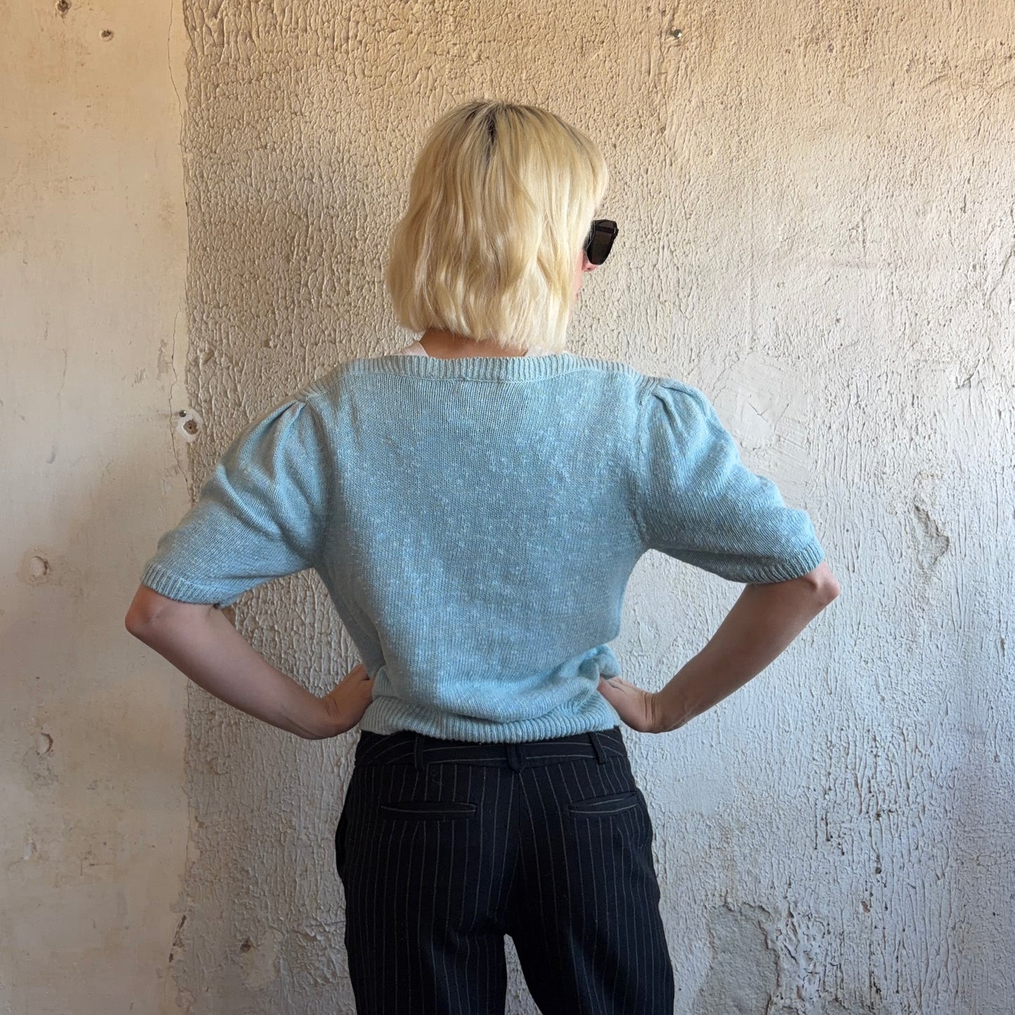 L’ORBIS Blue Knit Pullover M