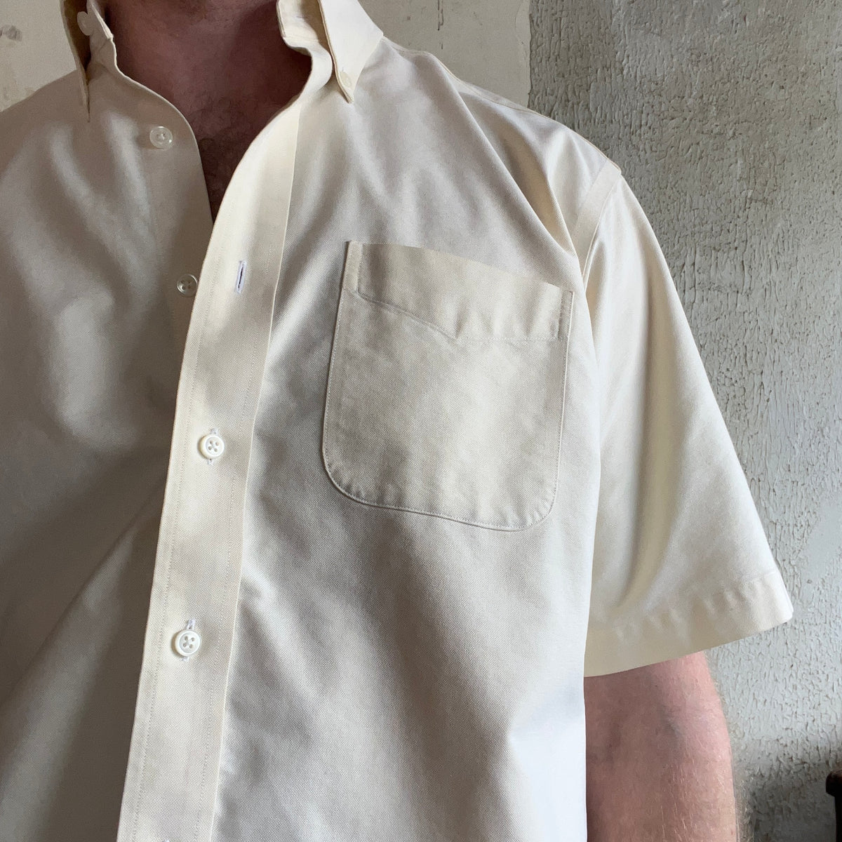 LL Bean Butter Yellow Short Sleeve Oxford Shirt