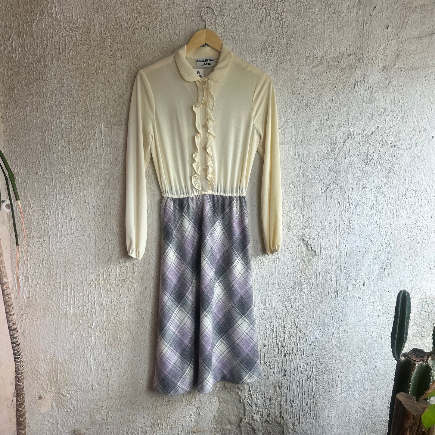 Melissa Lane Ruffle Plaid Dress M