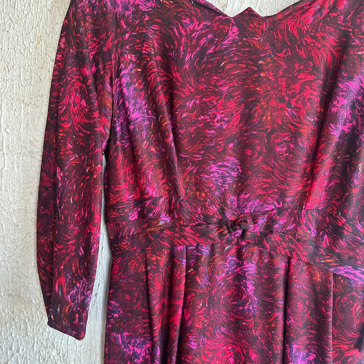 1950s Red Pattern Dress