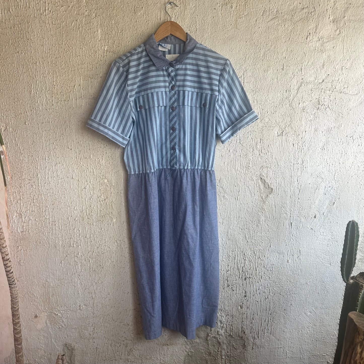 Vtg Striped Dress M