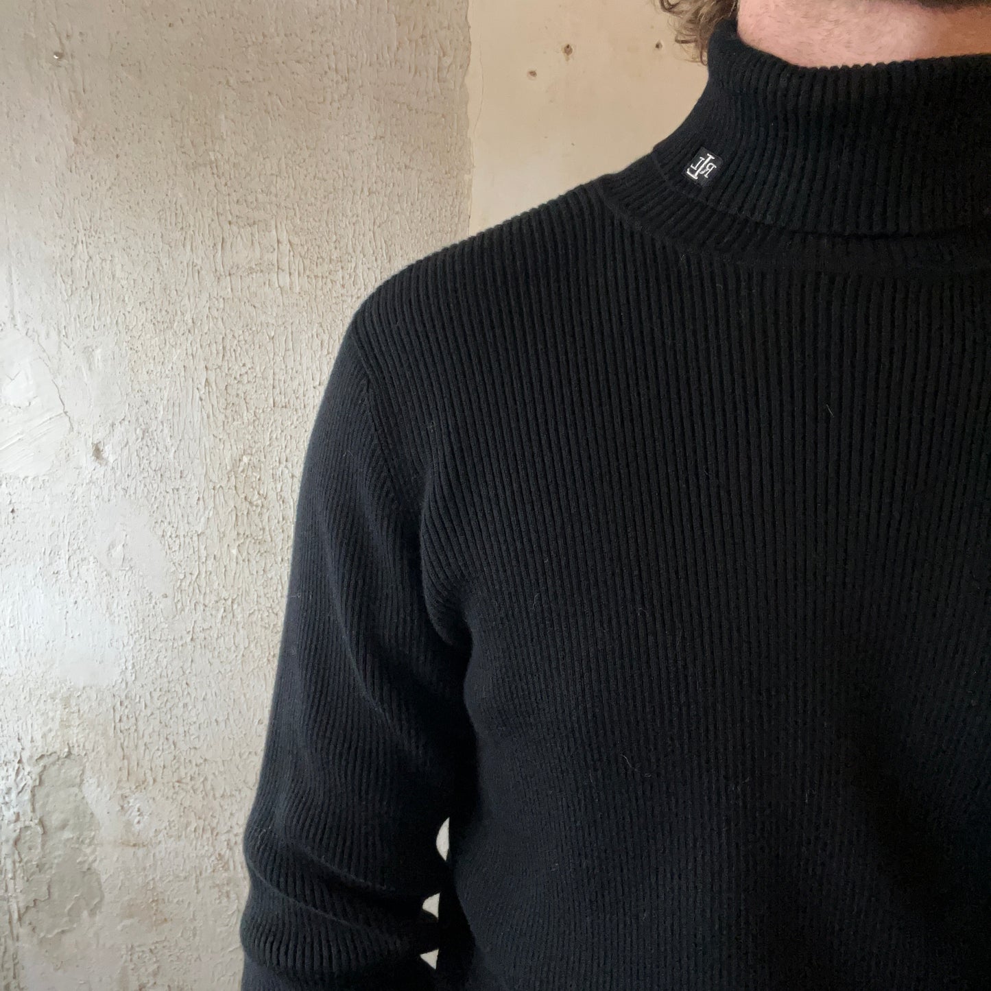 RALPH LAUREN BLACK RIBBED TURTLENECK