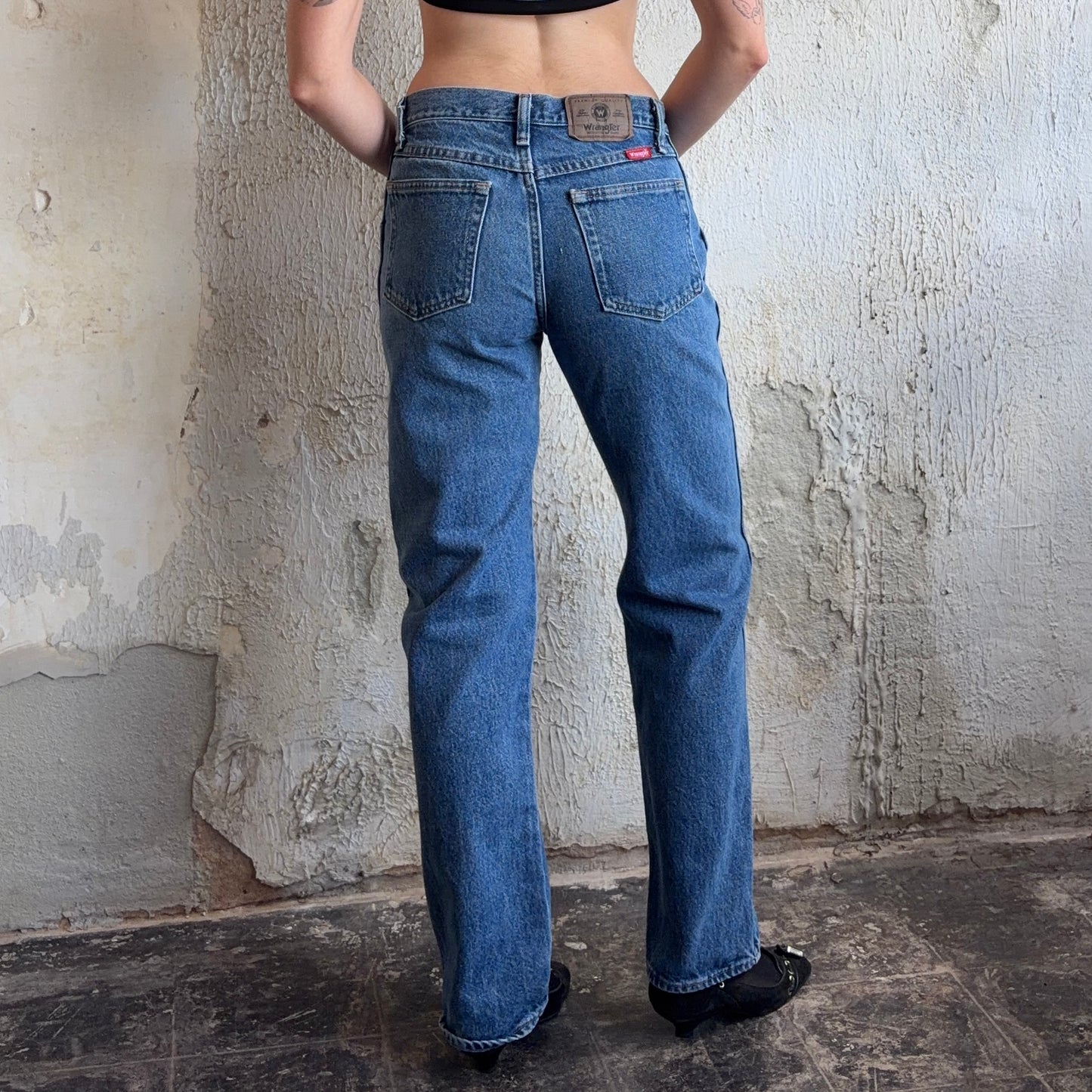 Wrangler Med Wash Distressed Jeans
