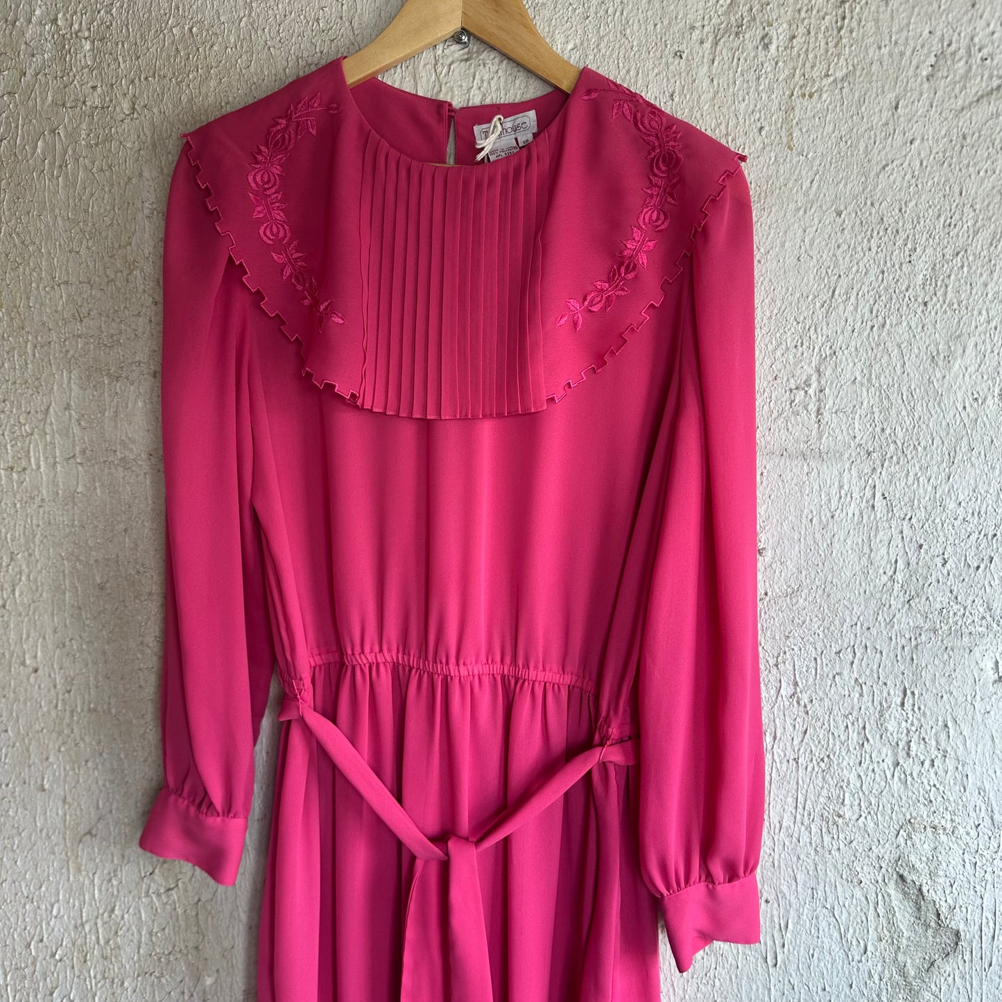 80s Town House Pink Dress w/ Collar