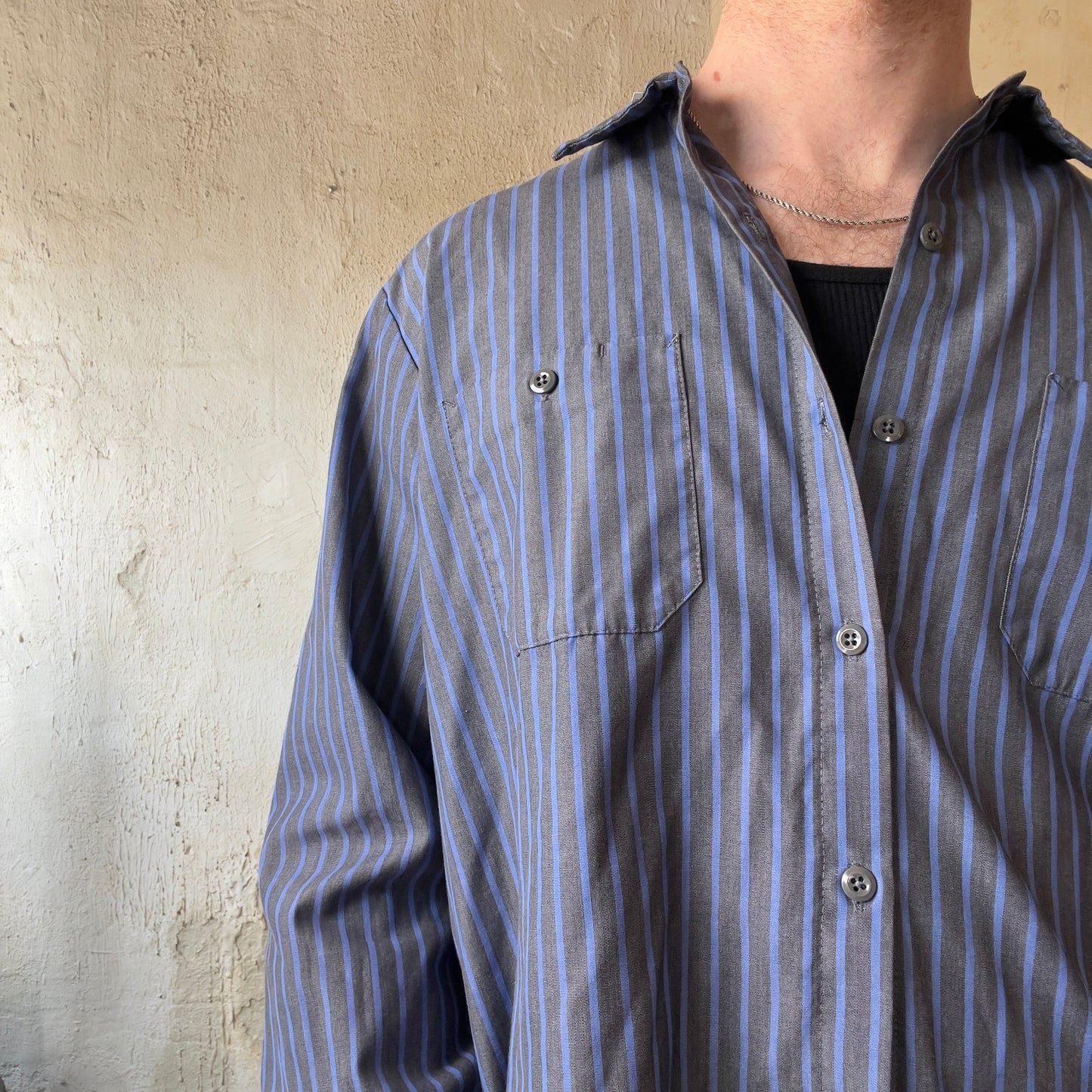 VTG Blue Striped Work Shirt