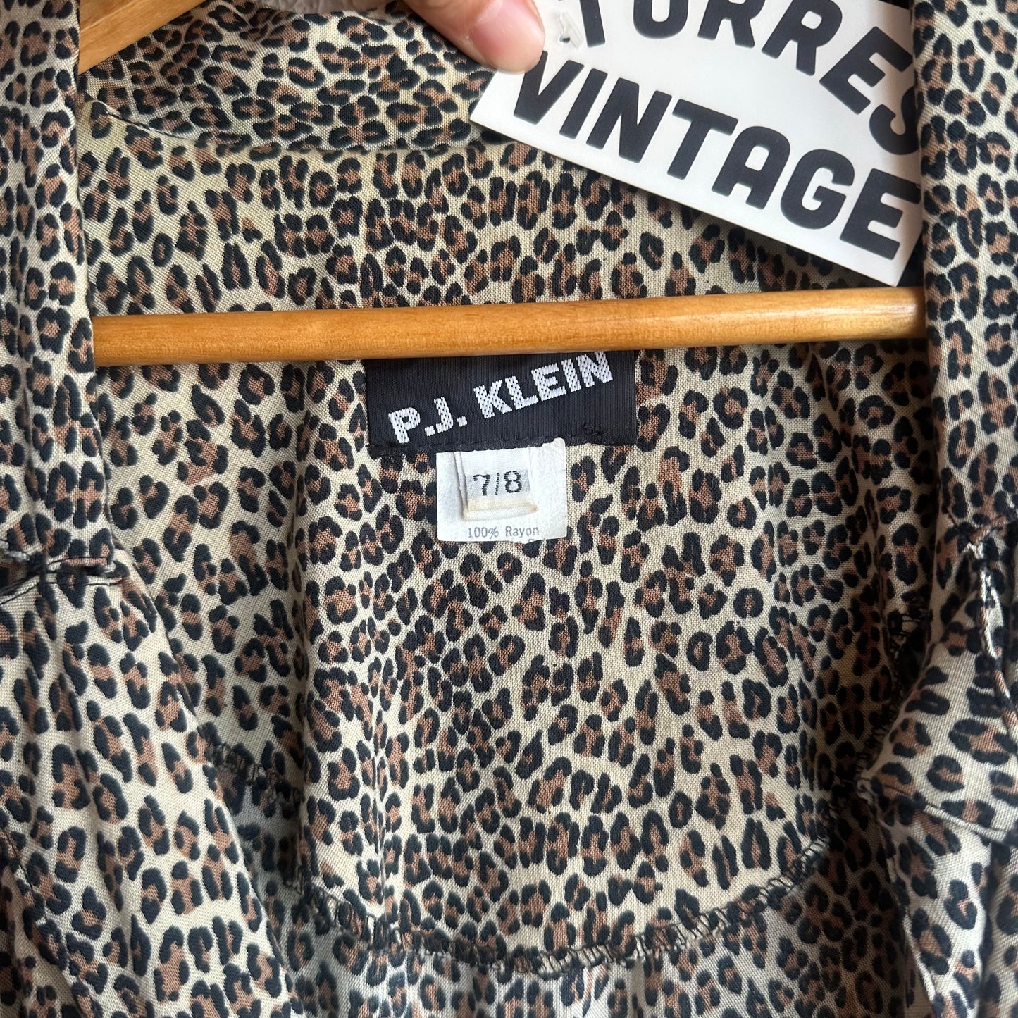 PJ Klein Leopard Print Wrap Dress M