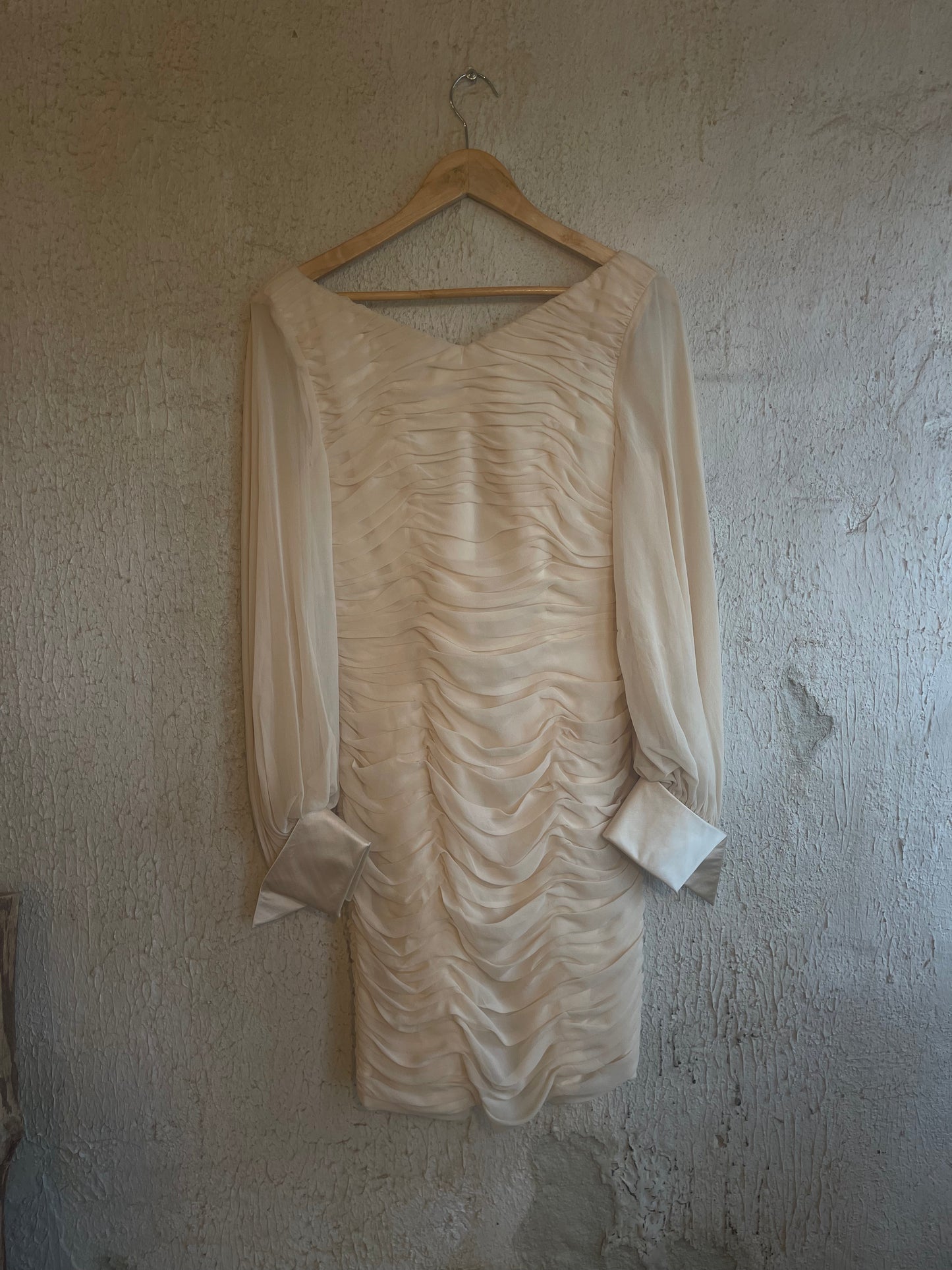 Magali Silk Ruched Cocktail Dress S