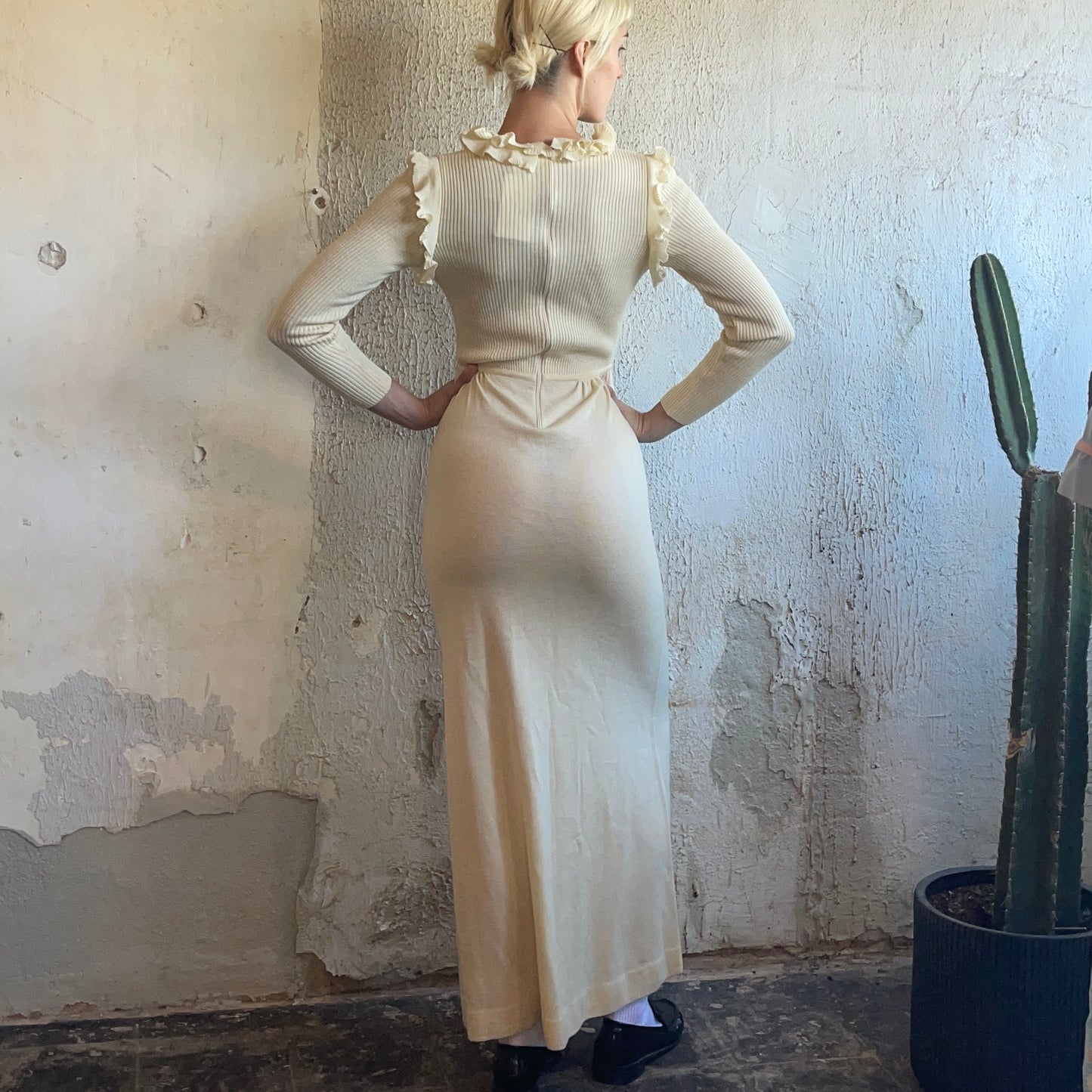 Knit Cream Dress XS