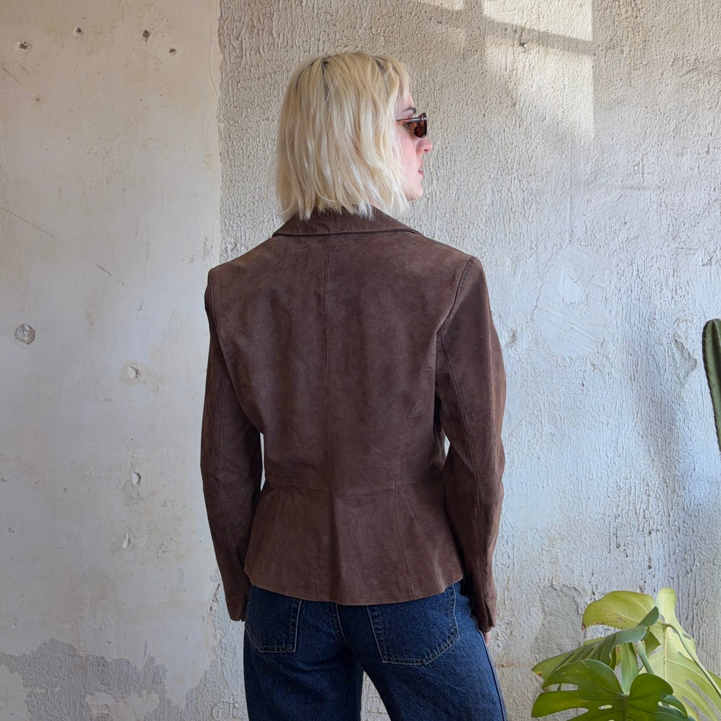 90’s Chocolate Brown Suede Jacket M