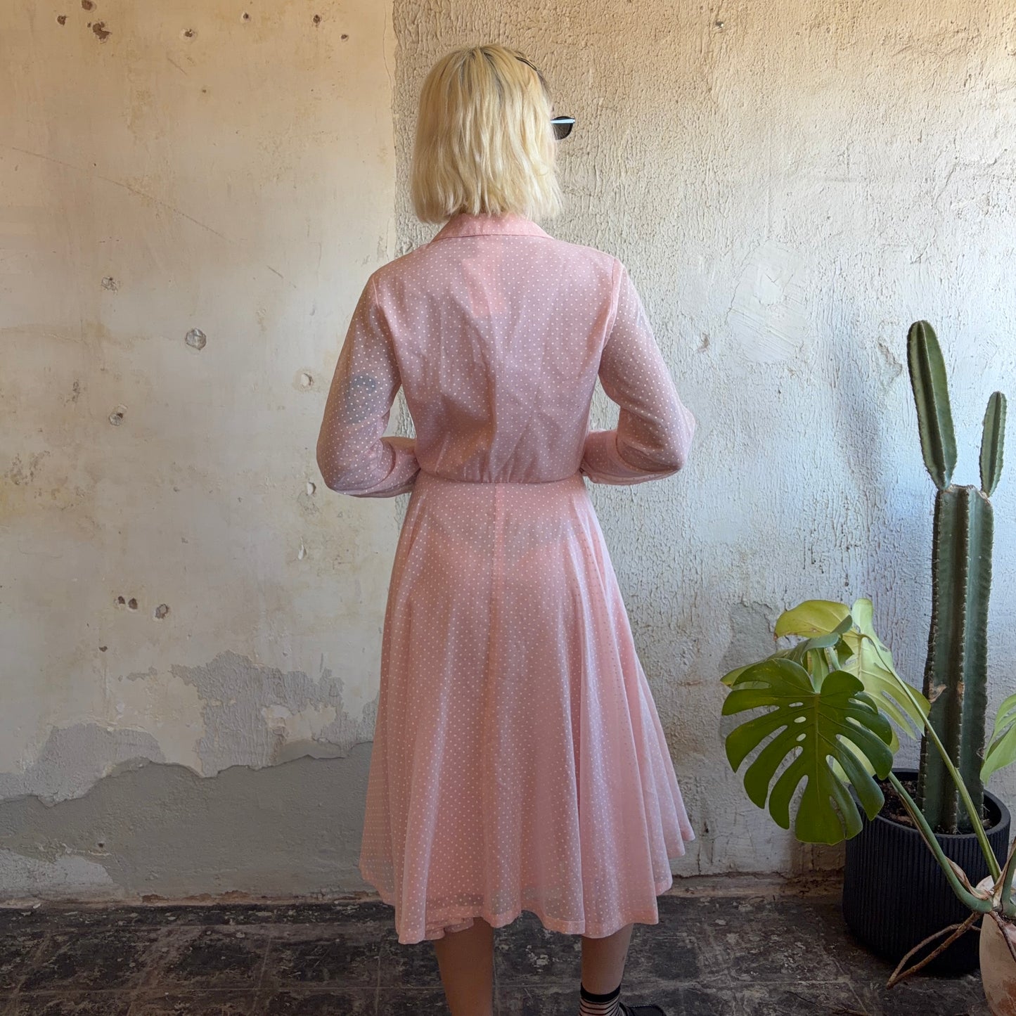 VTG Pink Polka Dot Dress