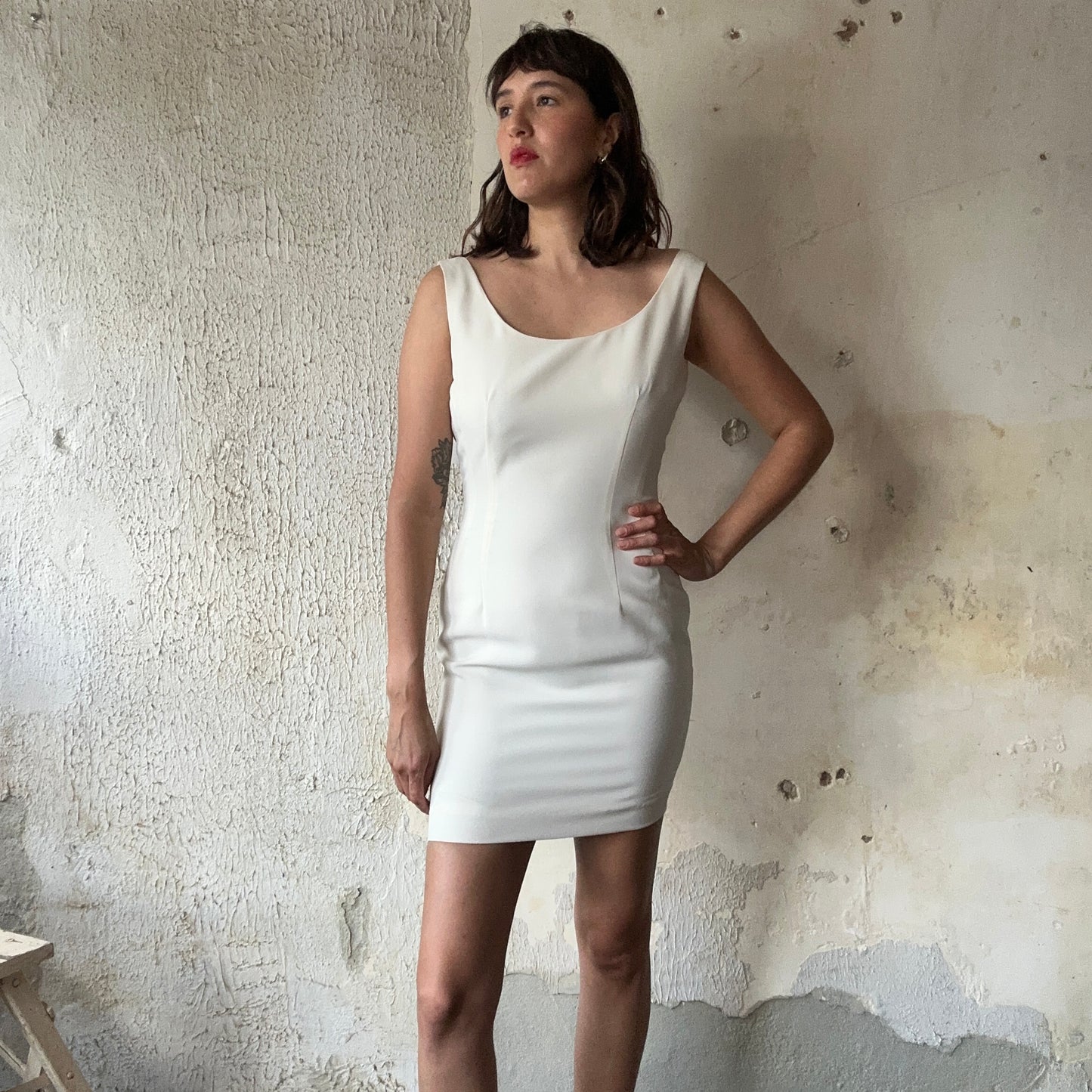 VTG Off White Tank Dress S