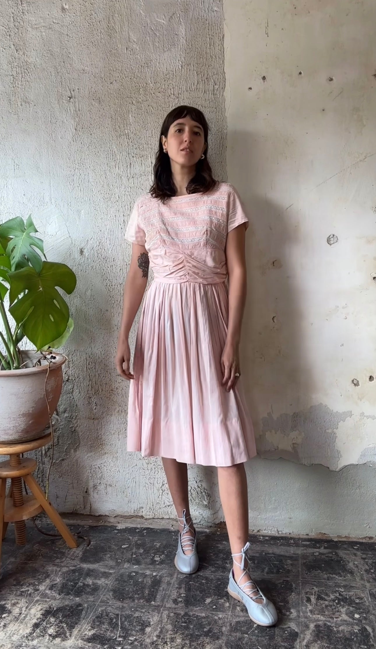 VTG Youth Fair Pink 1950’s Dress XS/S
