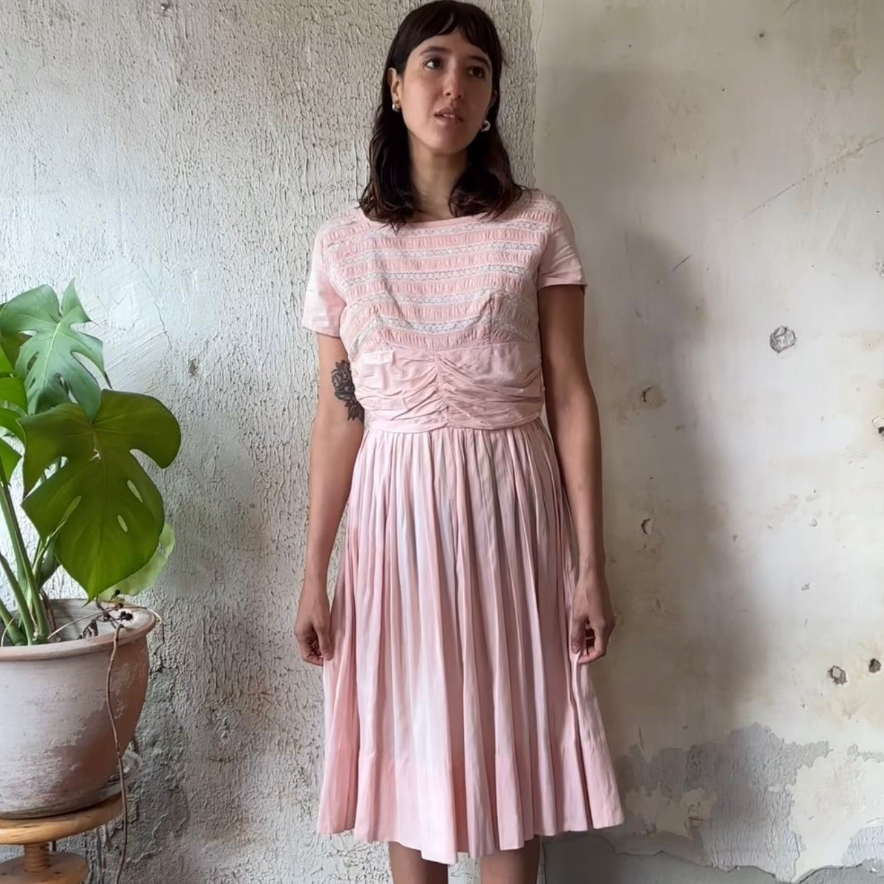 VTG Youth Fair Pink 1950’s Dress XS/S