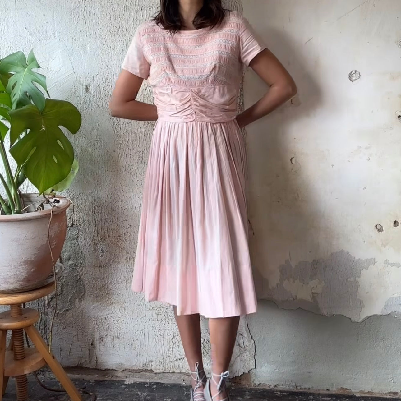 VTG Youth Fair Pink 1950’s Dress XS/S