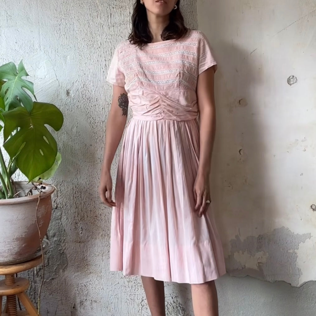VTG Youth Fair Pink 1950’s Dress XS/S