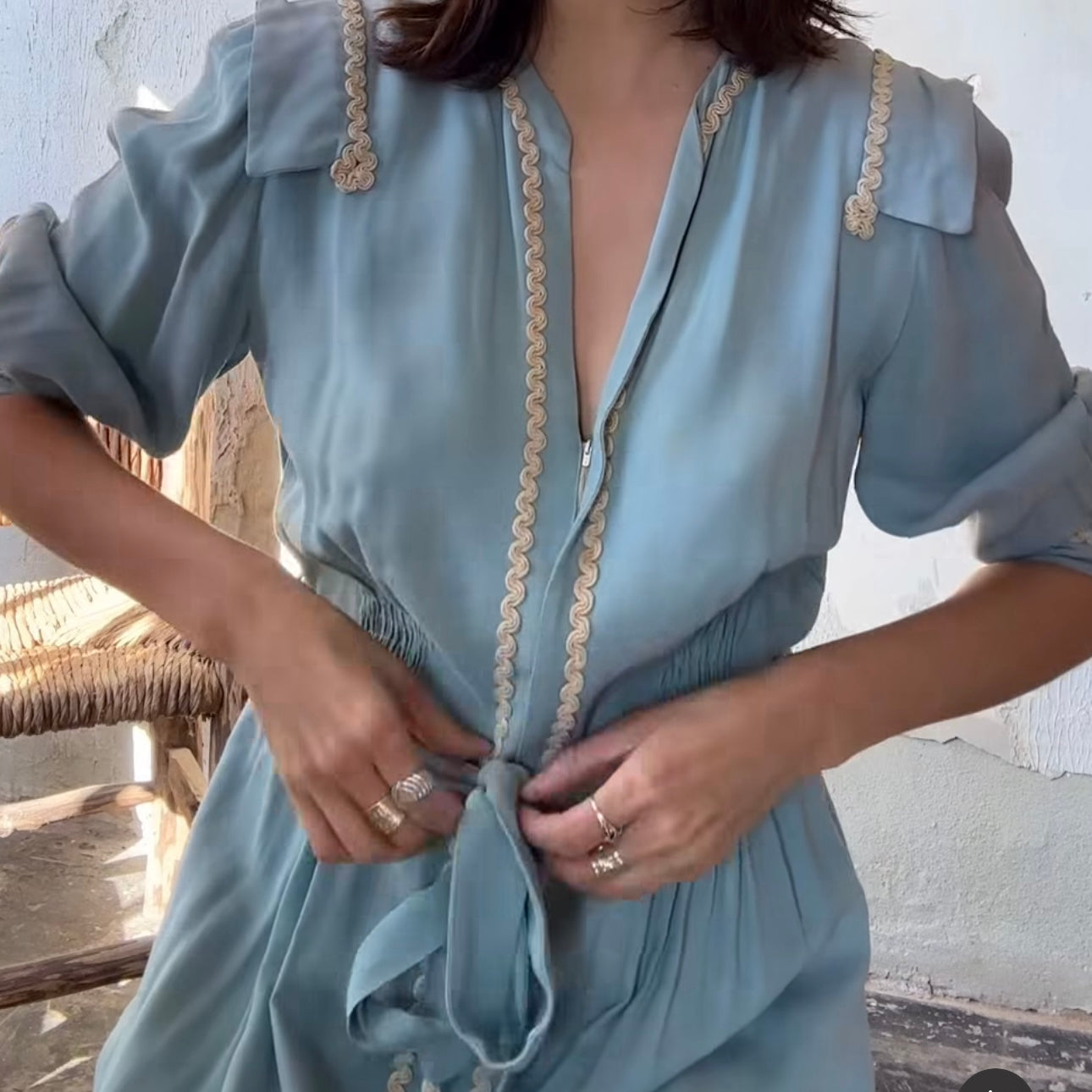 1940’s Blue Long Sleeve Dress