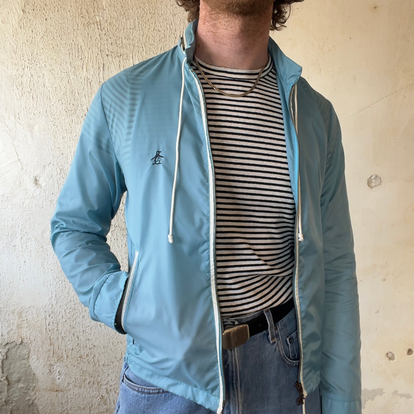 VTG BLUE PENGUIN WINDBREAKER JACKET