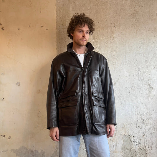 Heavy Duty Brown Leather Jacket