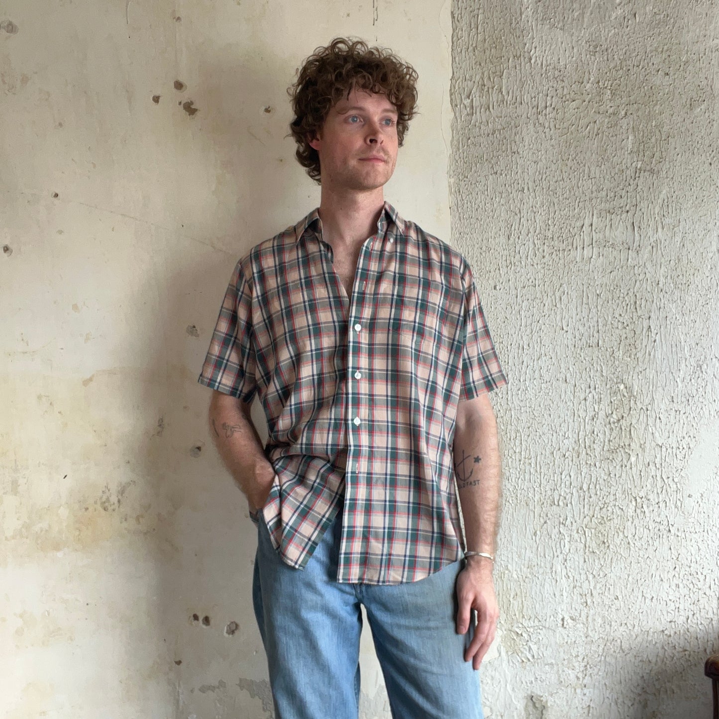 Cambridge Plaid Short Sleeve Button Down Shirt