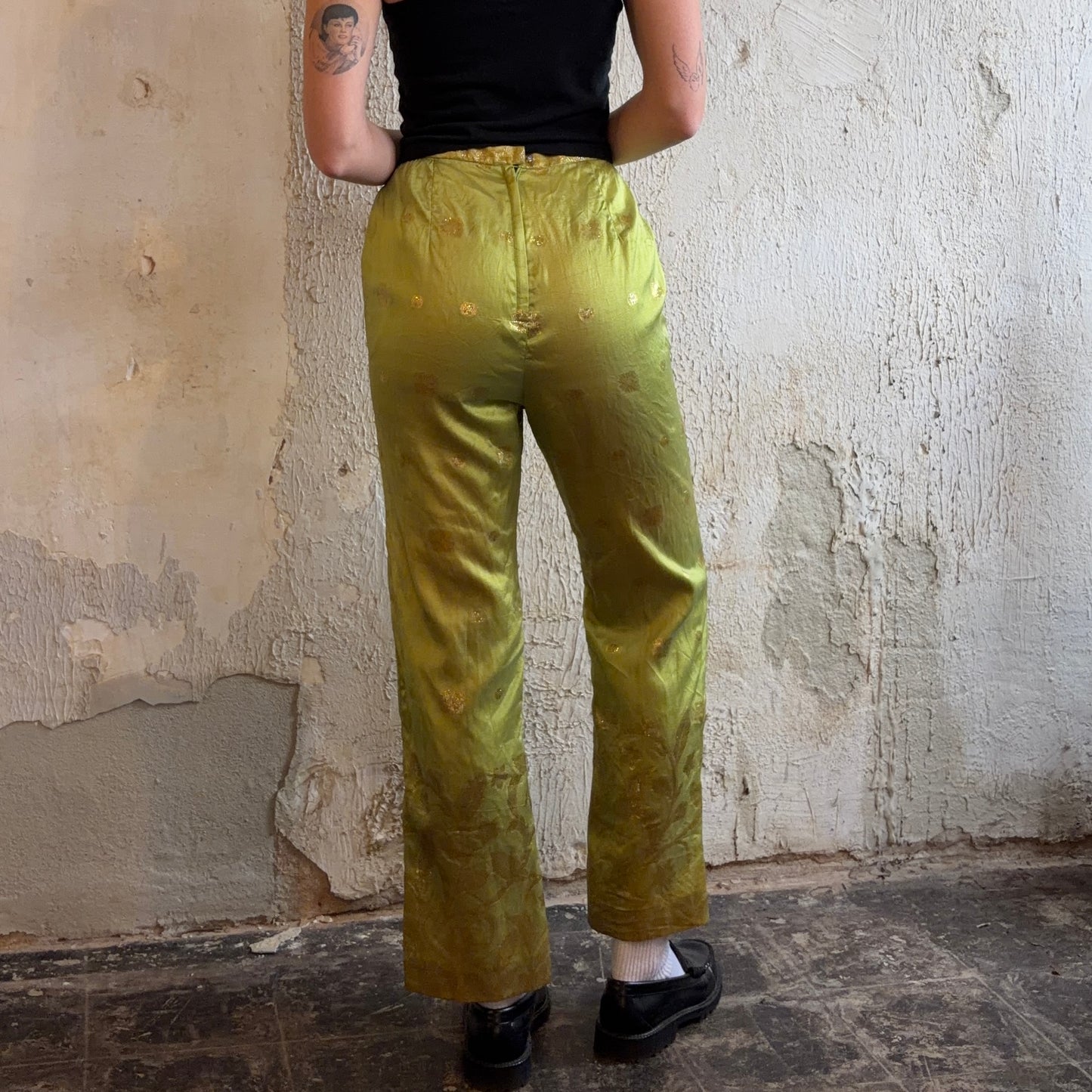 Lilli Diamond Green & Gold Pants 4