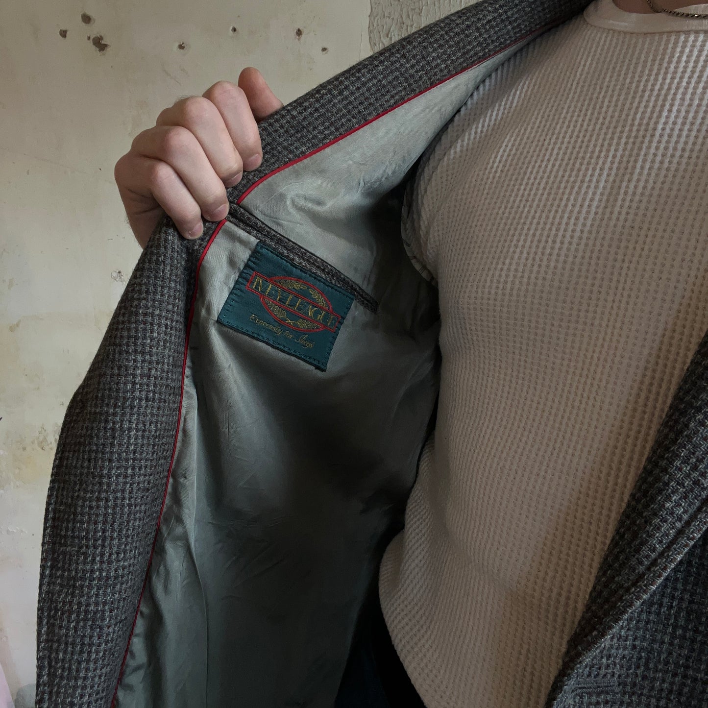 IVEY LEAGUE GREY & BROWN WOOL BLAZER