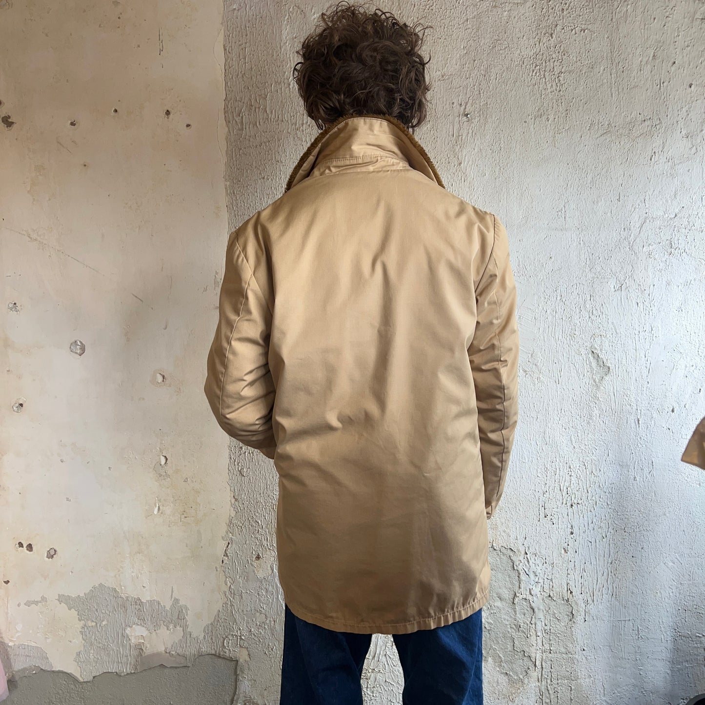 Sears Khaki Brown Faux Fur Lined Coat