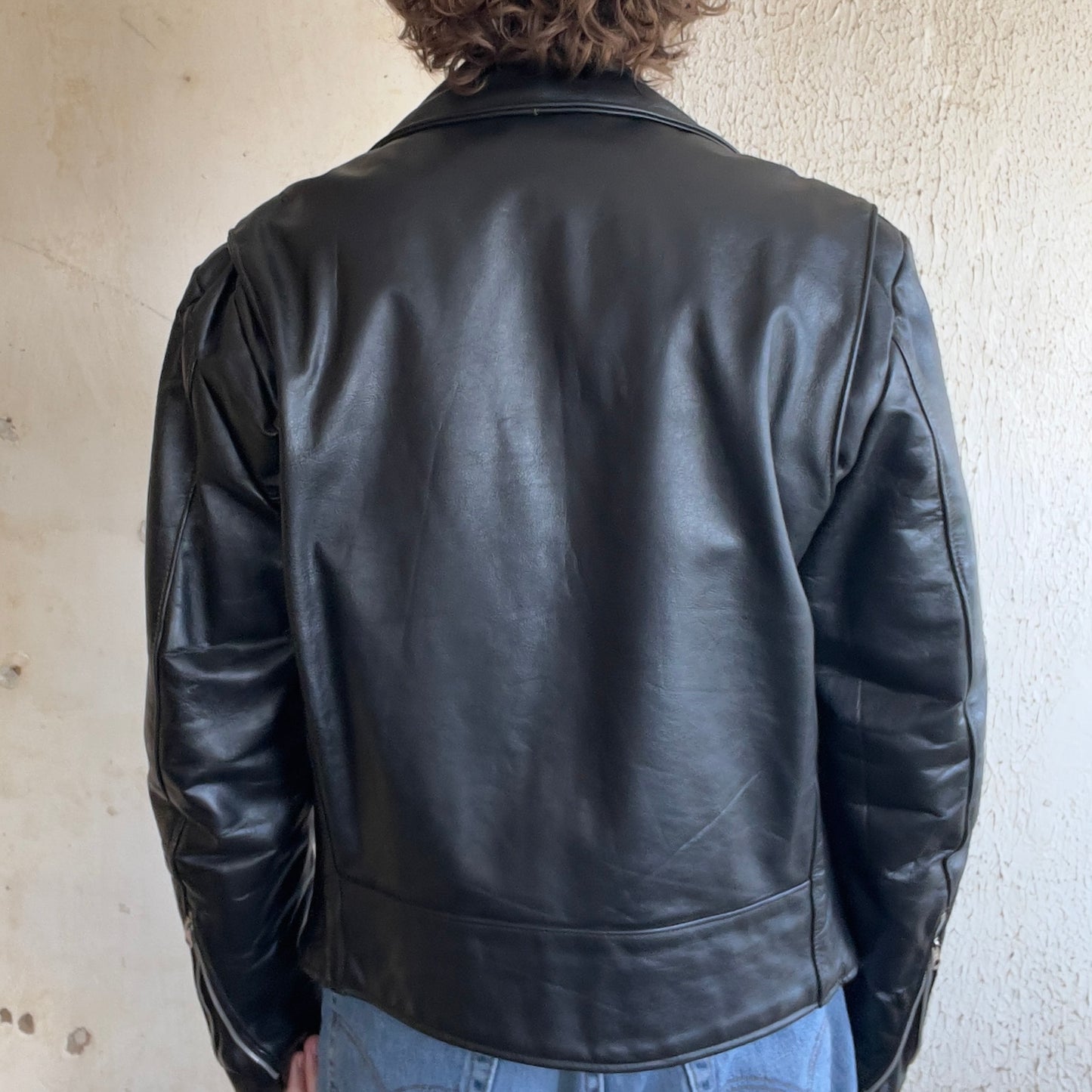 VTG EXCELLED BLACK MOTO LEATHER JACKET