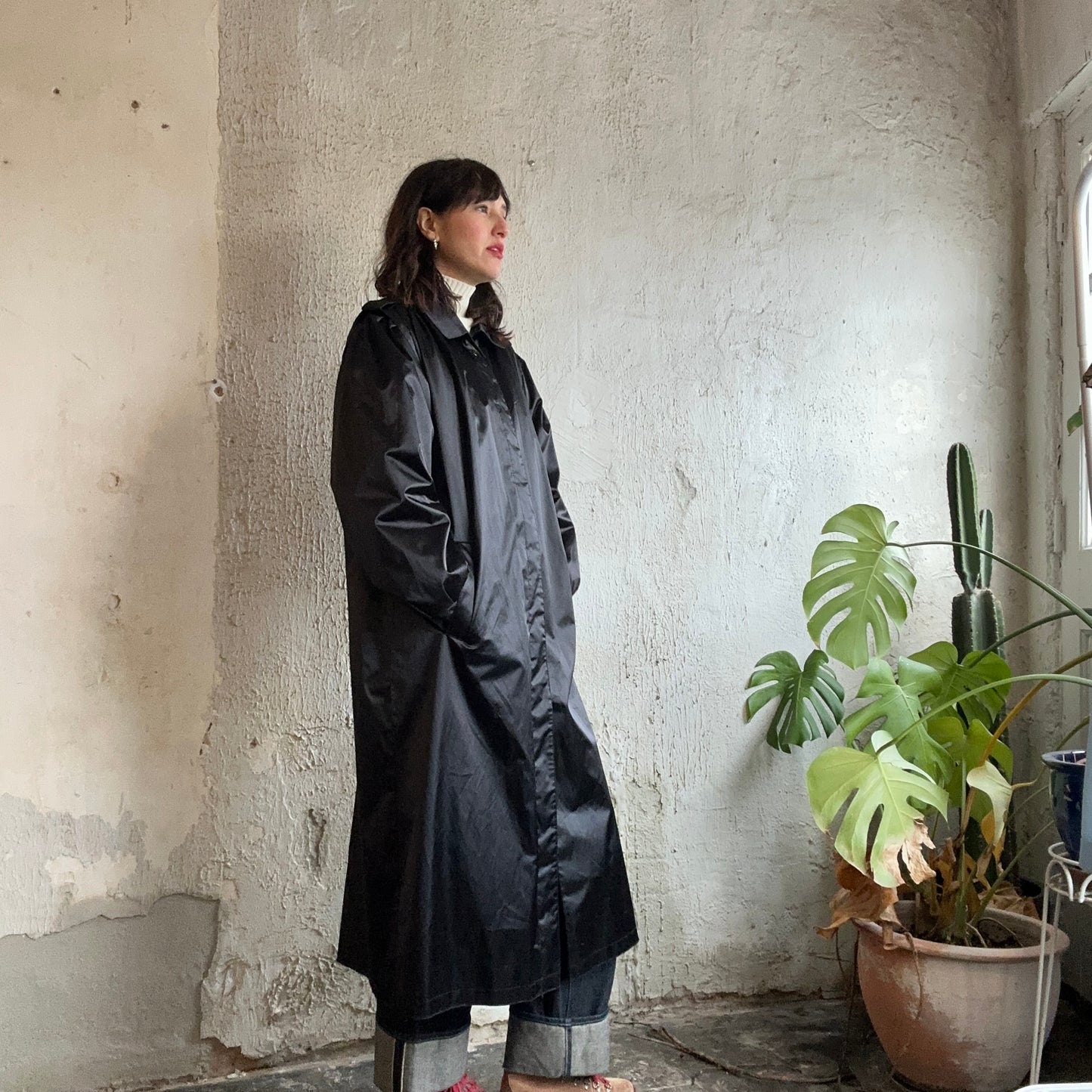 VTG Black Rain Coat