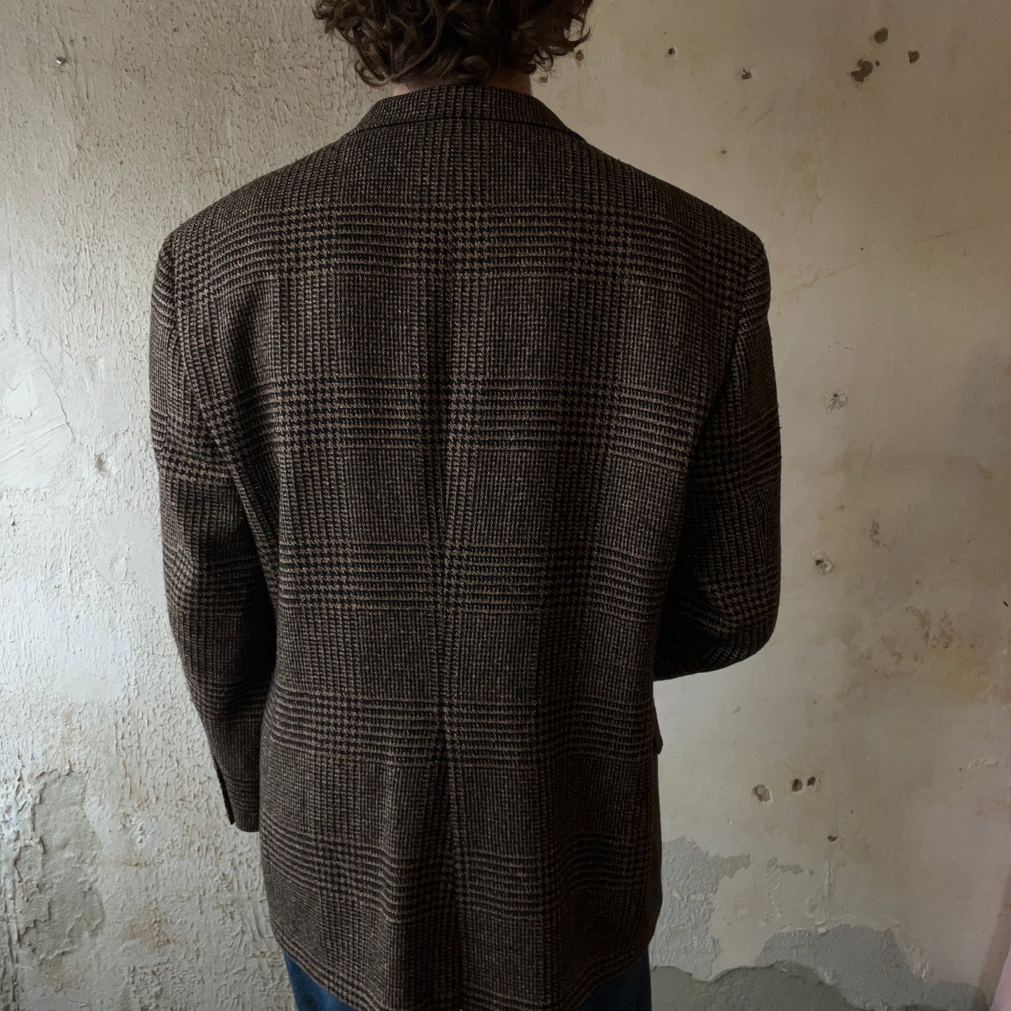 DILLARDS BROWN AND BLACK HOUNDSTOOTH BLAZER