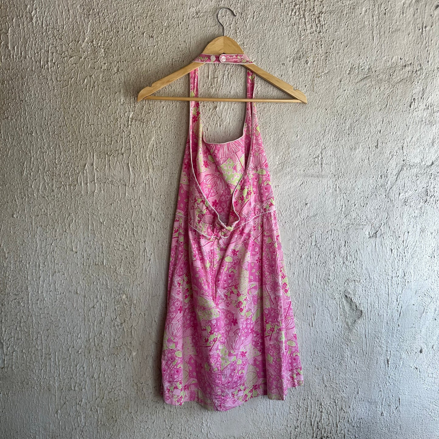Y2K Pink Halter Beach Dress S