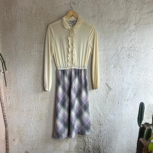 Melissa Lane Ruffle Plaid Dress M