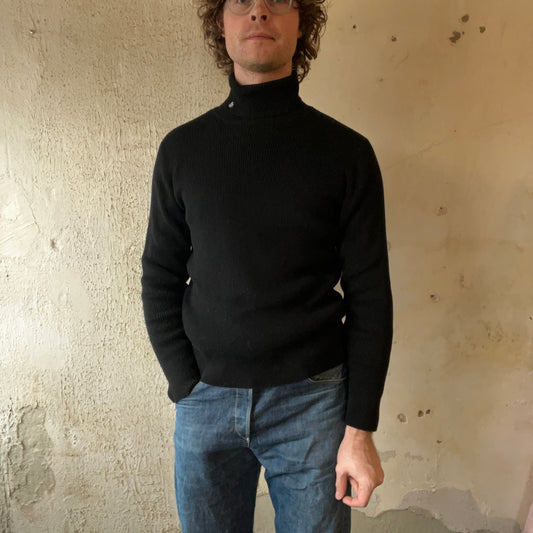 RALPH LAUREN BLACK RIBBED TURTLENECK