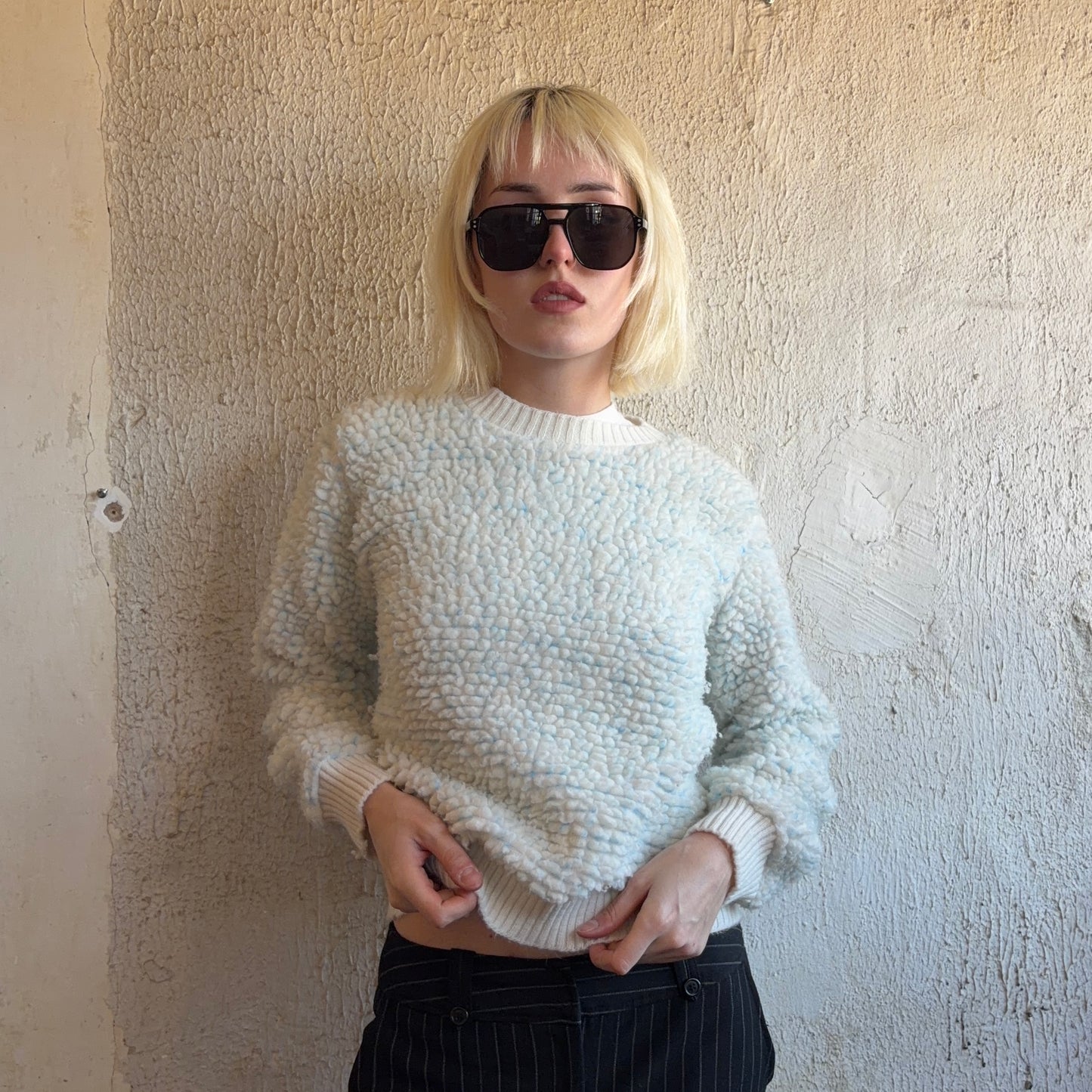 Sherpa Blue & White Sweater S