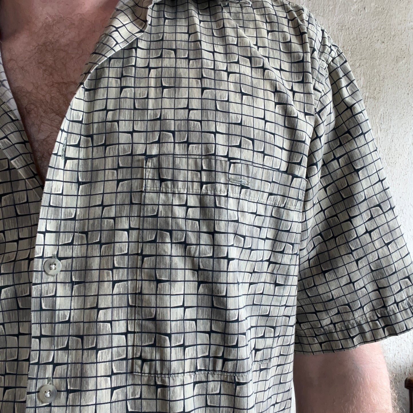 VTG Pierre Cardin Patterned Short Sleeve Button Up Shirt