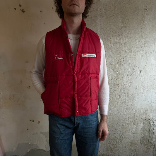 VTG DEAN RED PUFFER VEST