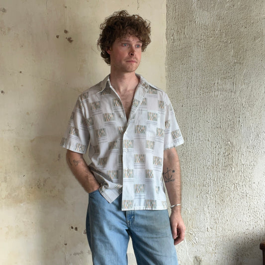 Kline’s Square Pattern Short Sleeve Button  UpShirt