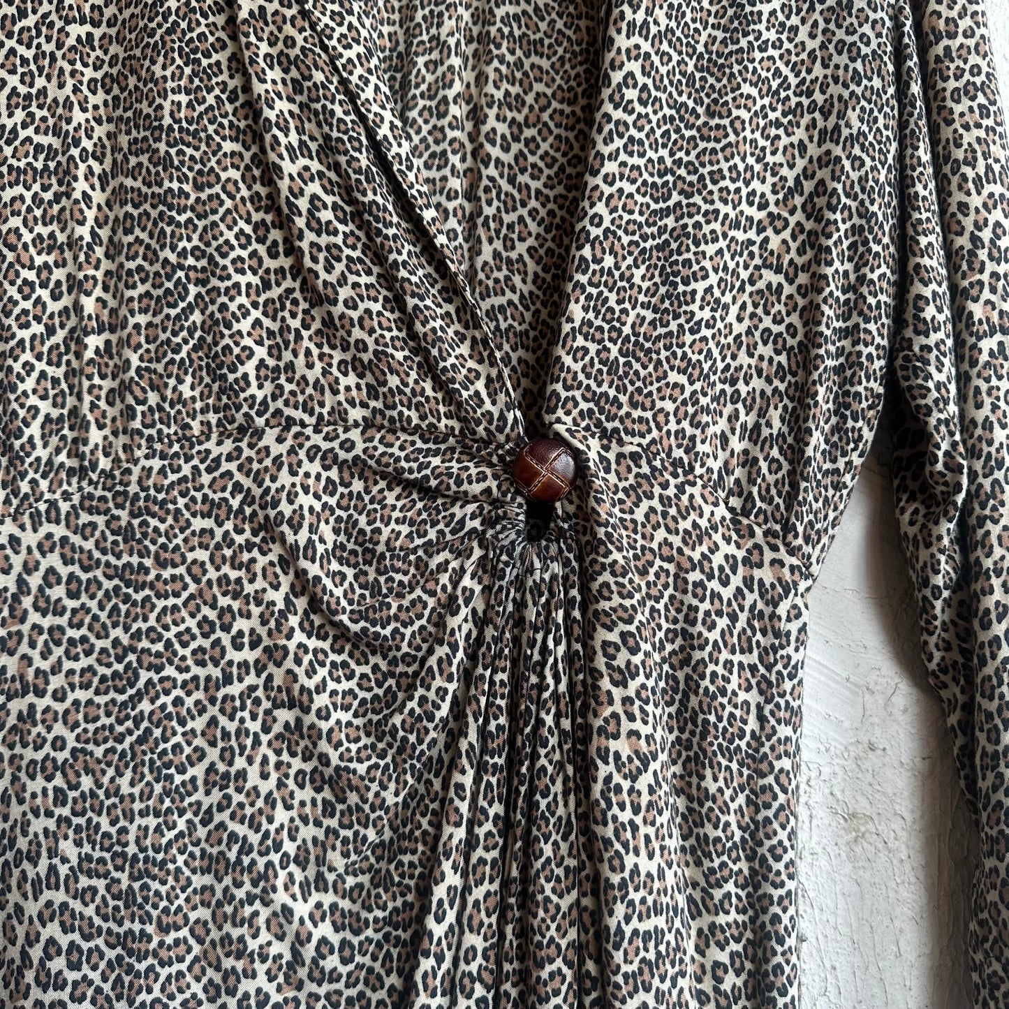 PJ Klein Leopard Print Wrap Dress M