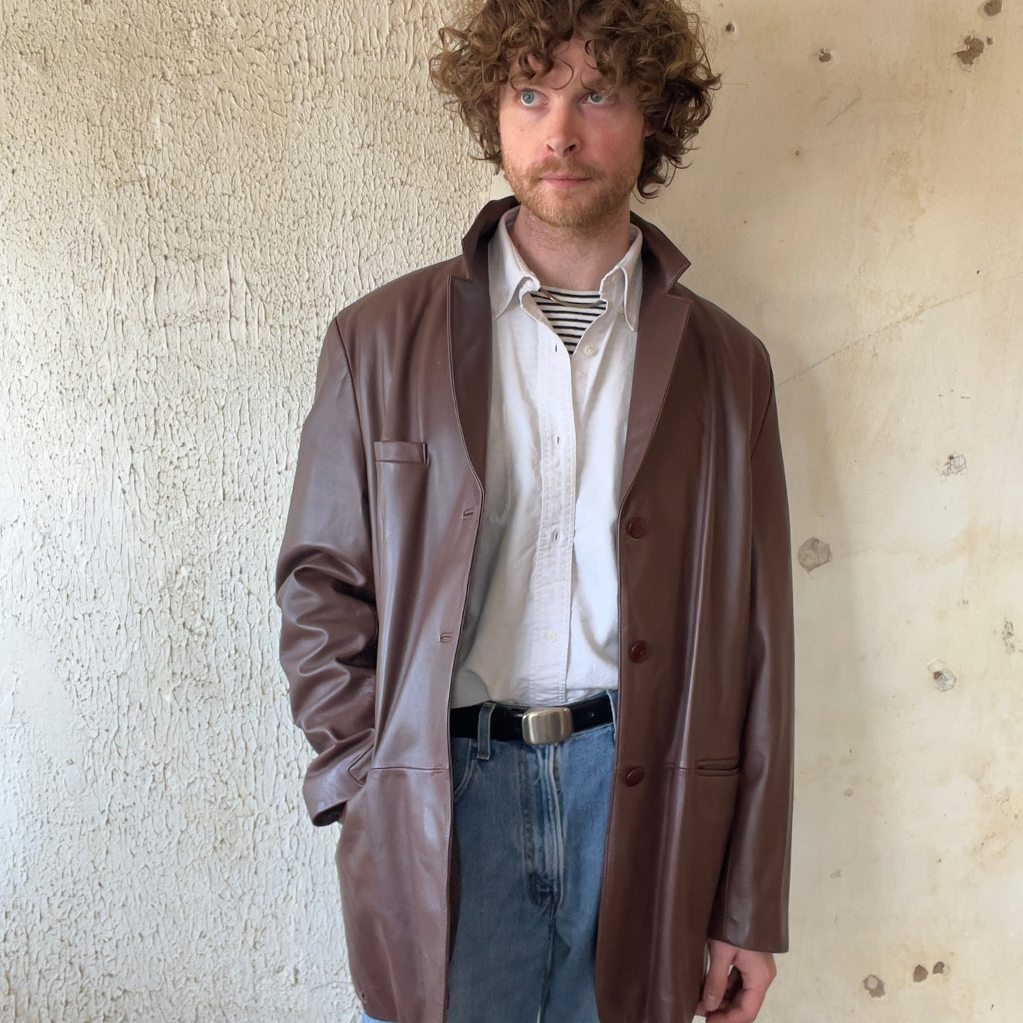 VTG JOSEPH BARRY BROWN LEATHER COAT