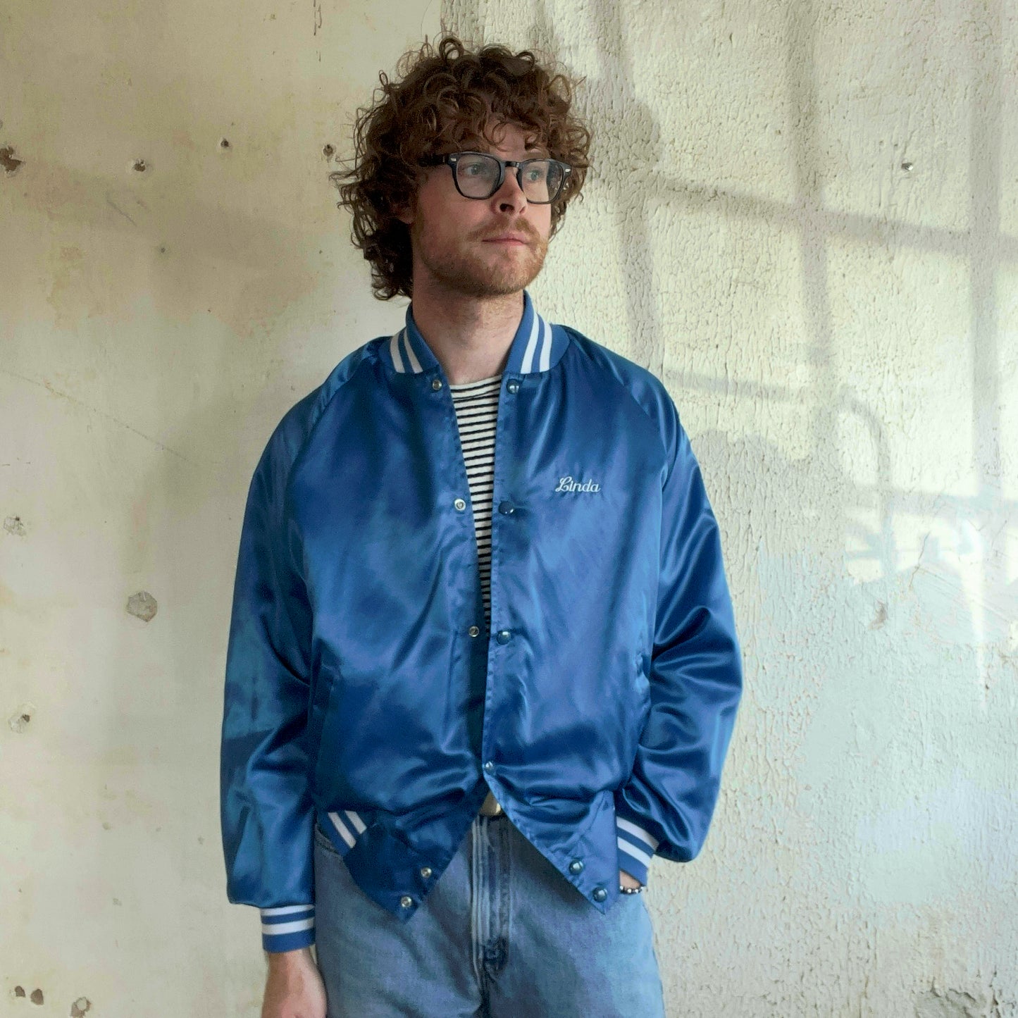 VTG “LINDA” BLUE BOMBER JACKET