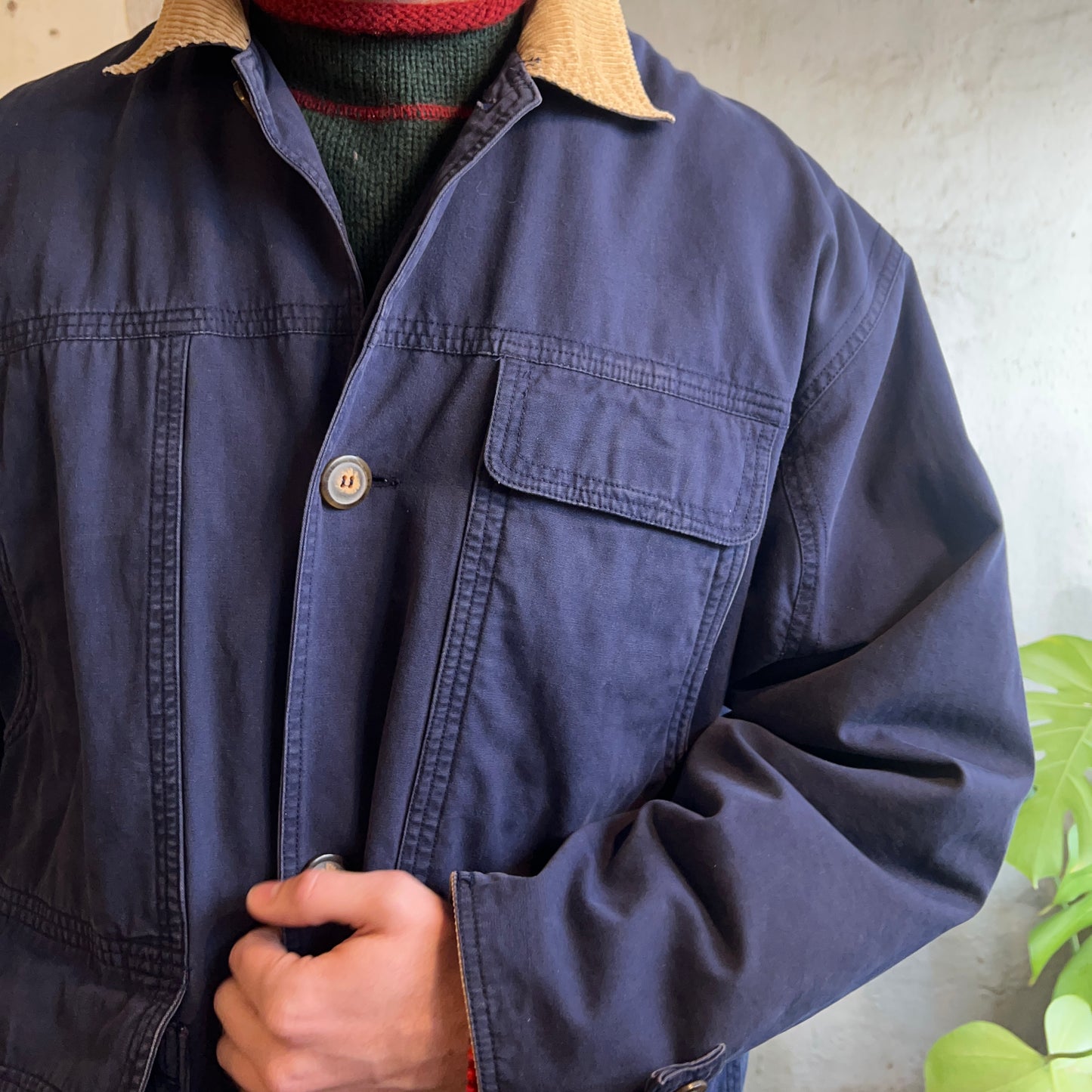 Navy blue barn jacket