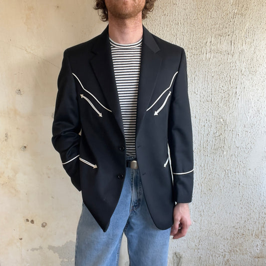 VTG CIRCLE S BLACK WESTERN BLAZER