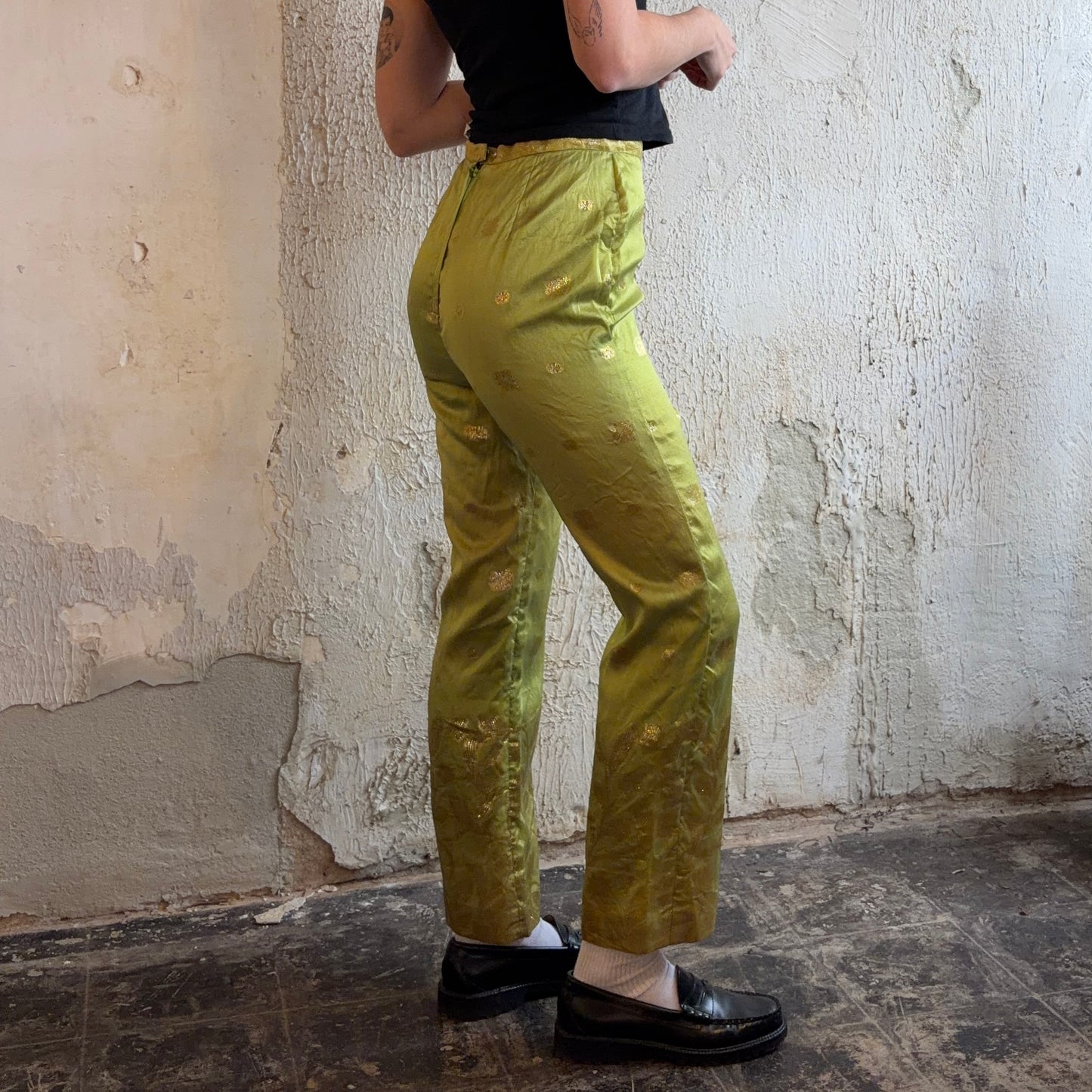 Lilli Diamond Green & Gold Pants 4