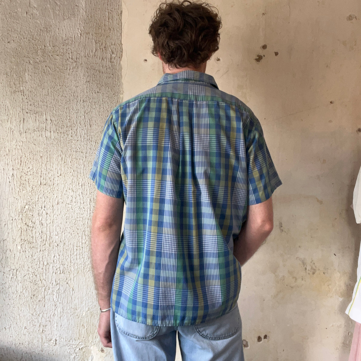 VTG Blue & Green Plaid Shirt