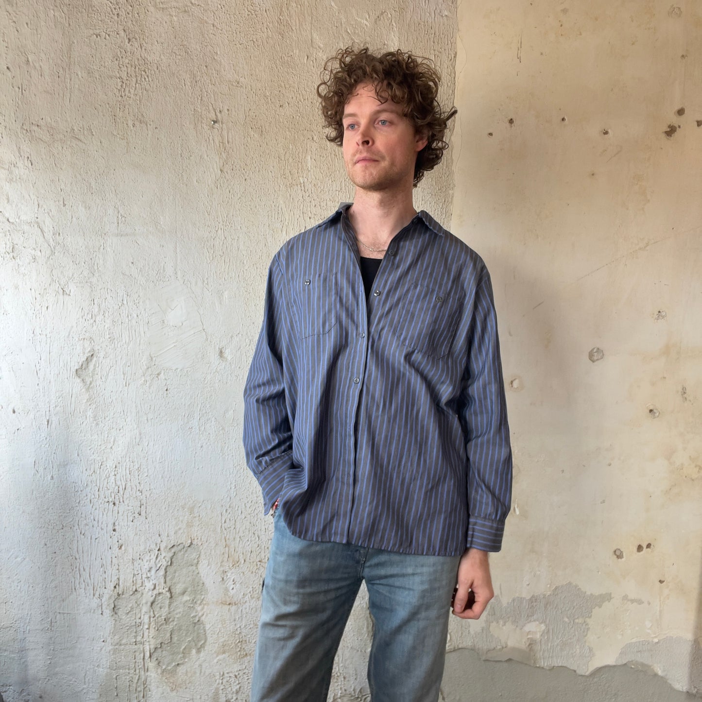 VTG Blue Striped Work Shirt