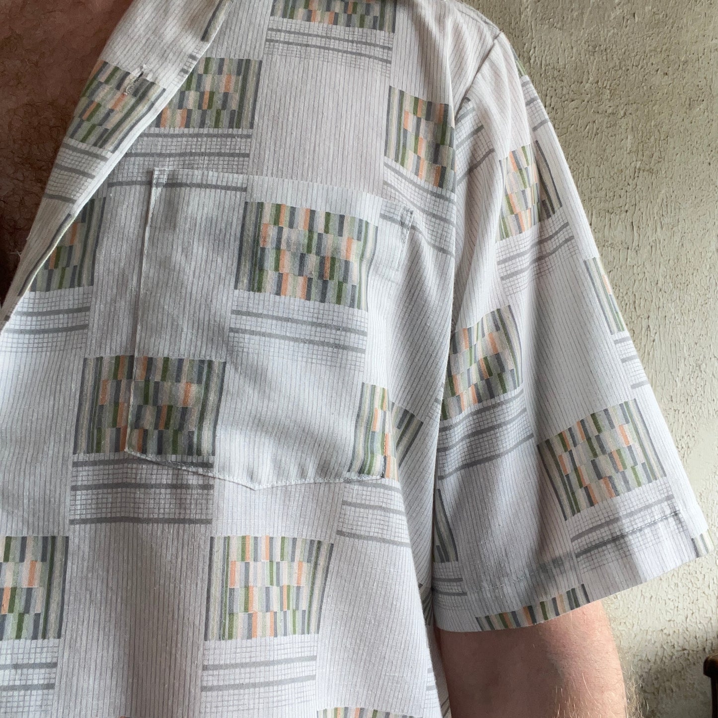 Kline’s Square Pattern Short Sleeve Button  UpShirt