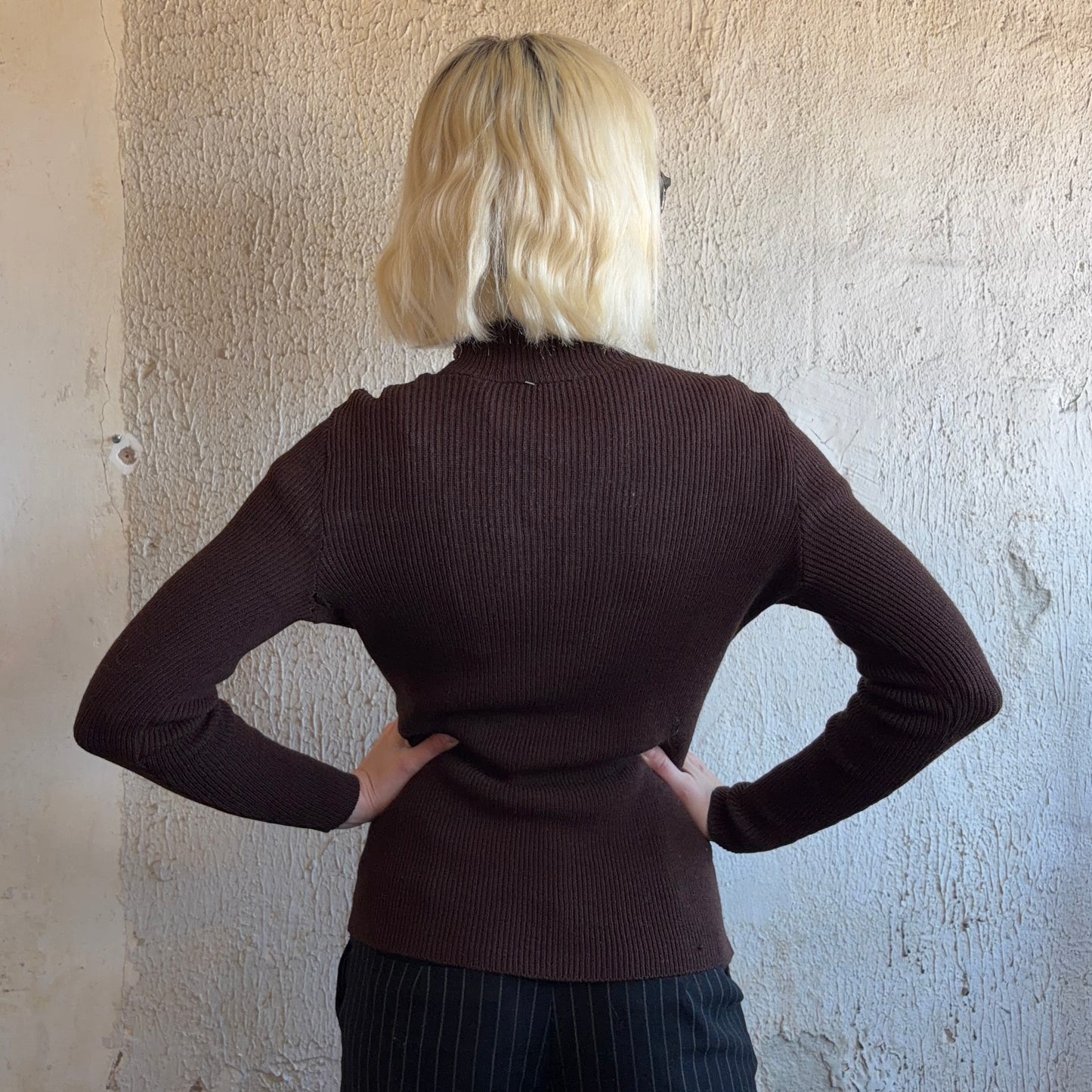 Brown Knit Turtleneck S