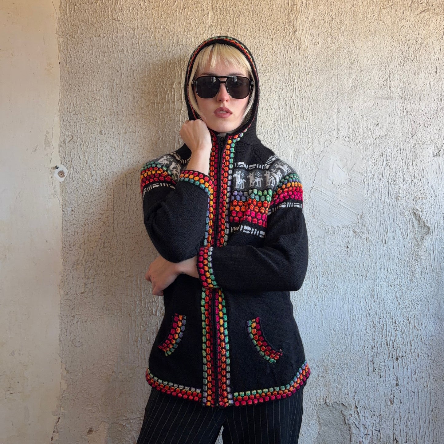 Mexican Woven Zip Sweater XS/S