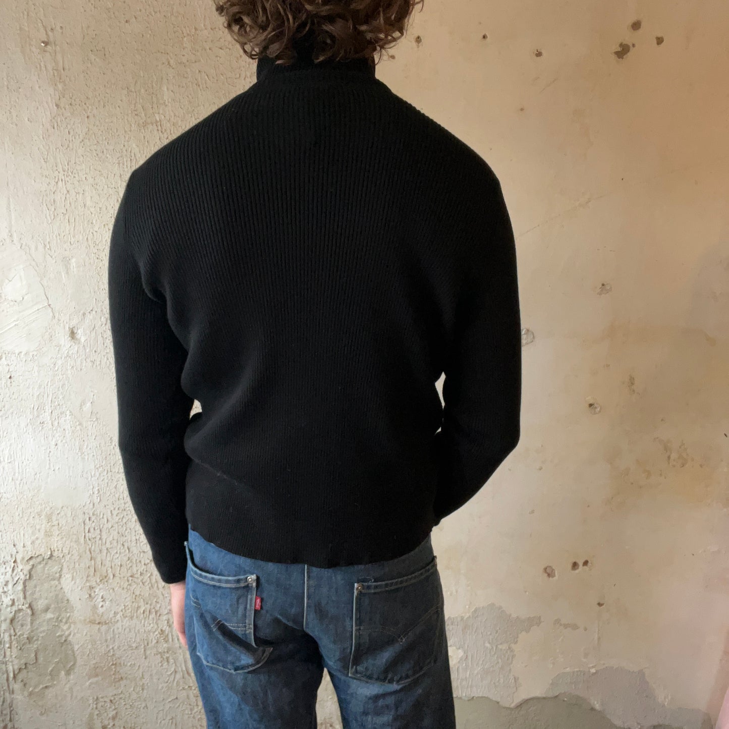 RALPH LAUREN BLACK RIBBED TURTLENECK
