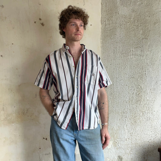 Navy & Red Stripe Shirt